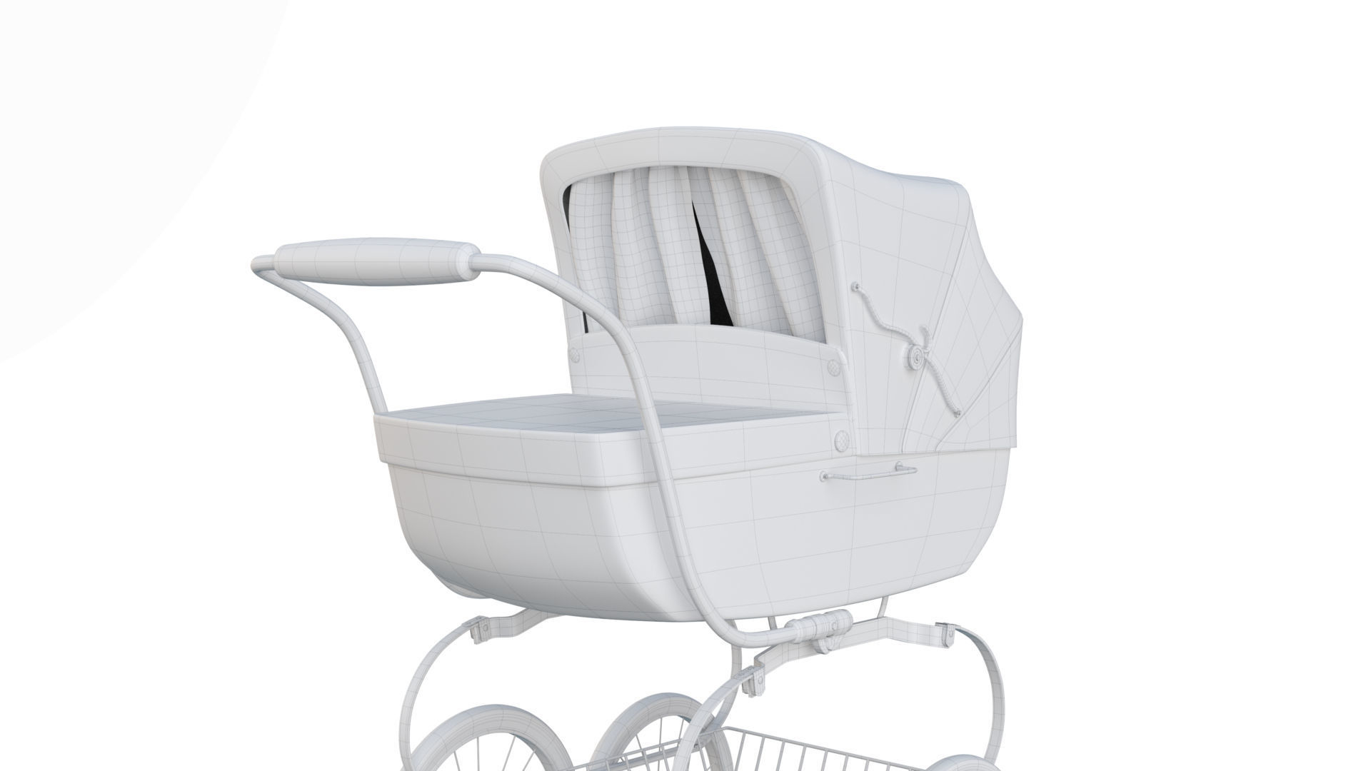 Vintage  Baby Stroller 3D model_10