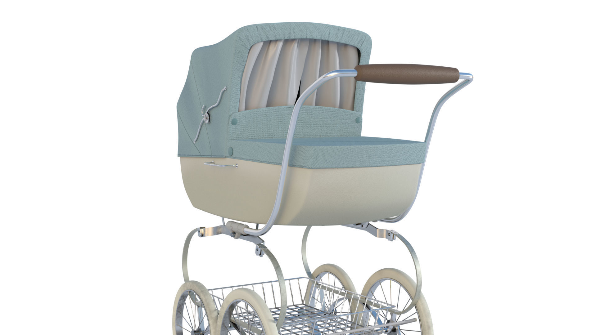 Vintage  Baby Stroller 3D model_3