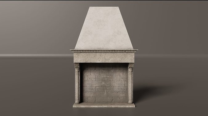 Medieval Fireplace Low-poly 3D model