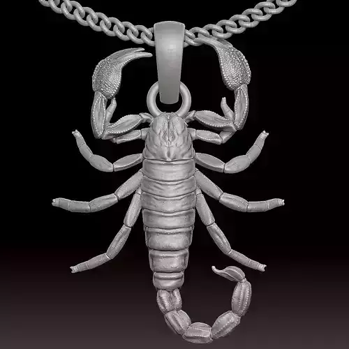 scorpion pendant Sculpture jewelry gold necklace 3D print model