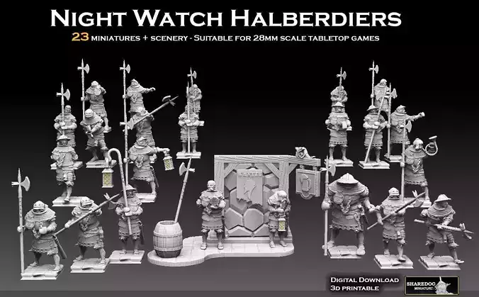 Night Watch Halberdiers 3D print model