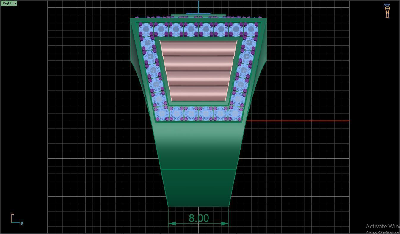Ring M2 Mens luxury ring with gem 3D print model_16