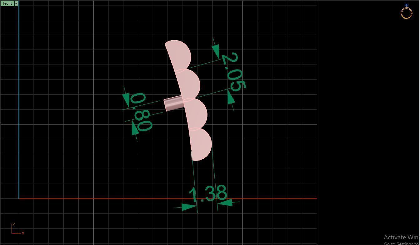 Ring M2 Mens luxury ring with gem 3D print model_18