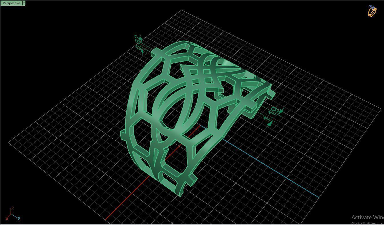 Ring M2 Mens luxury ring with gem 3D print model_17