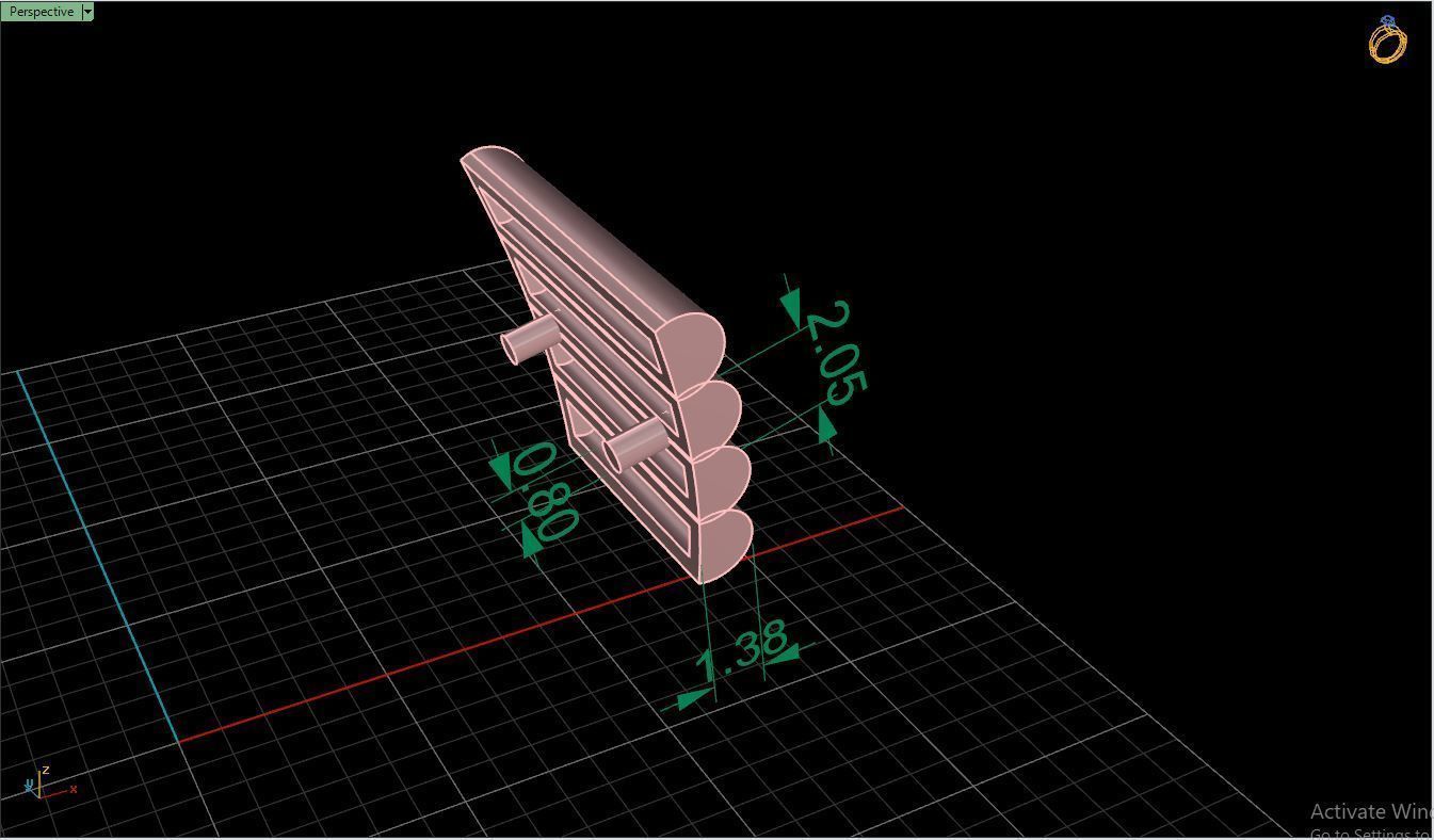 Ring M2 Mens luxury ring with gem 3D print model_19