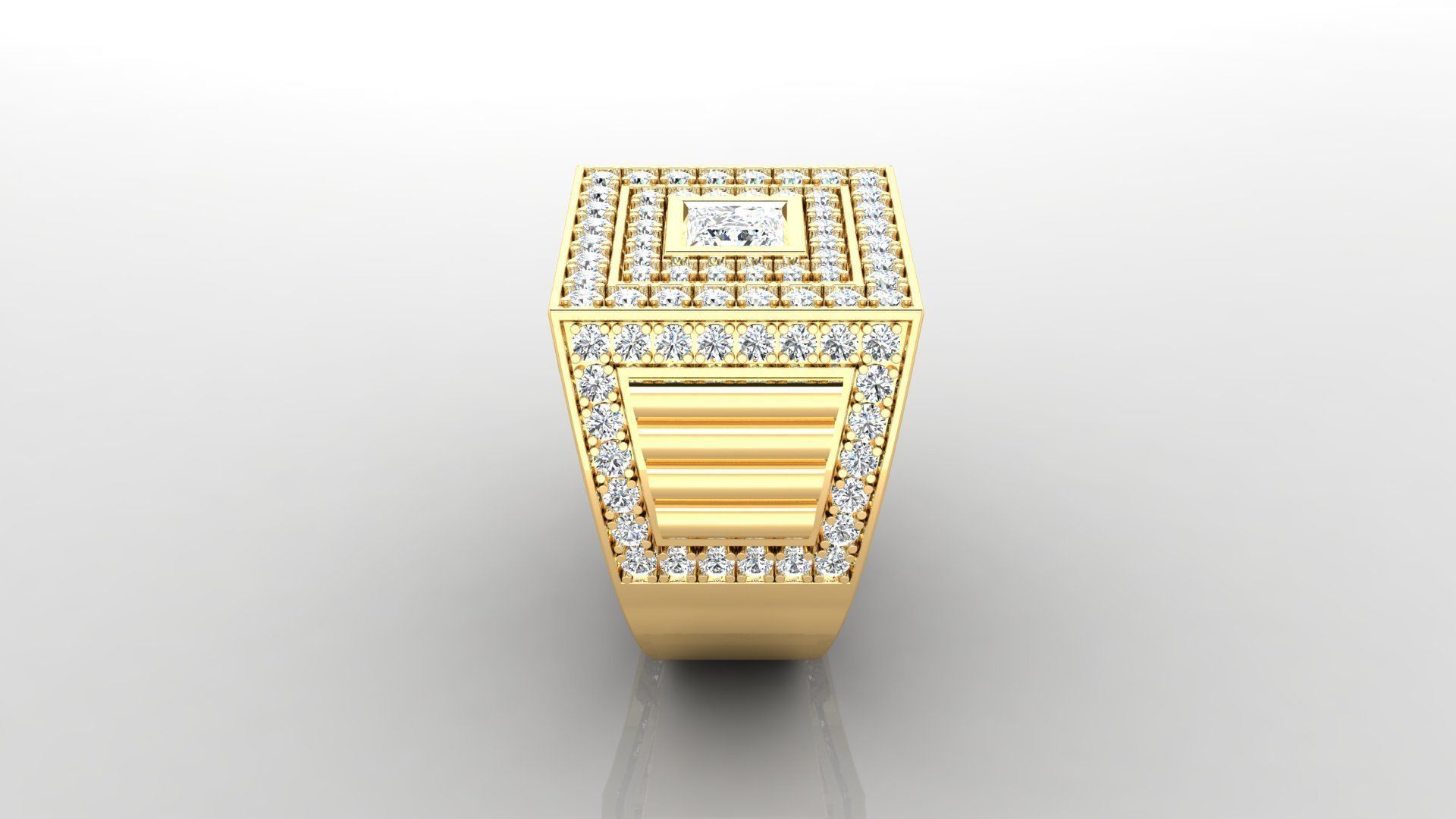 Ring M2 Mens luxury ring with gem 3D print model_2