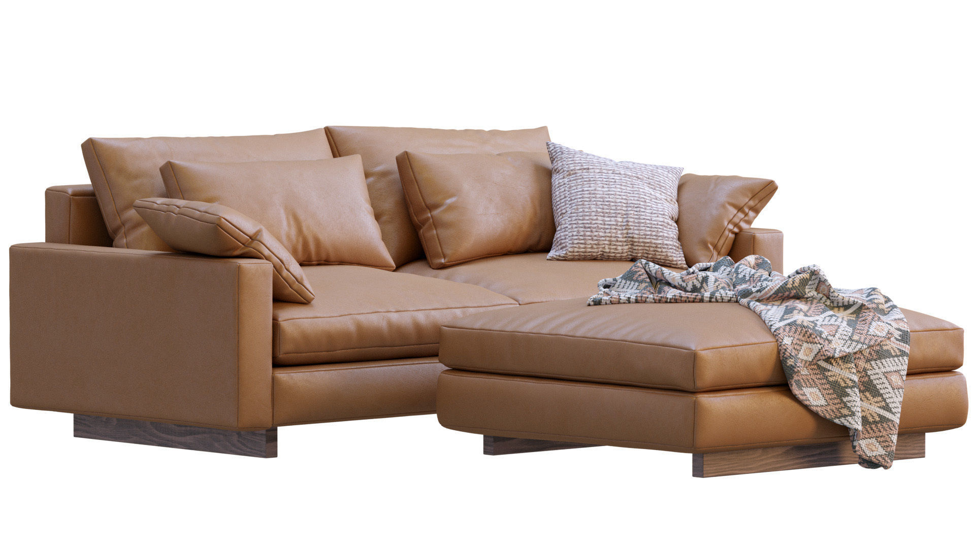 Leather Sofa Harmony By West Elm 3D model CGTrader