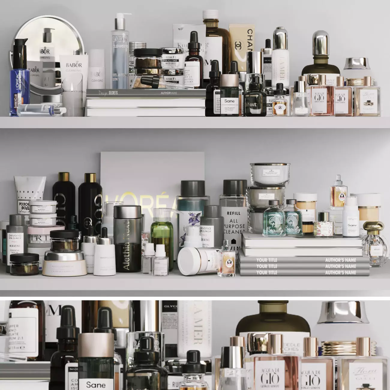 Huge set of cosmetics 3D model_0