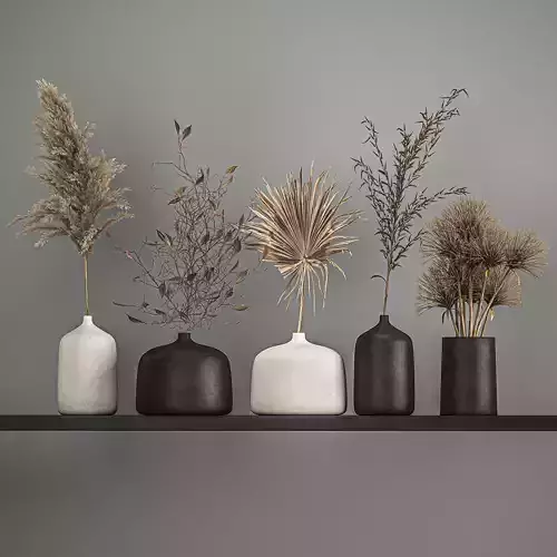 Collection of bouquets of dried flowers 211