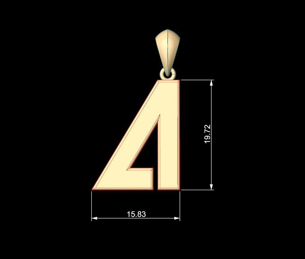 Initial Letters Pendant Agames A 3D print model_7