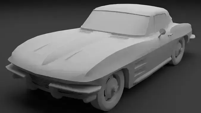 Chevrolet Corvette C2 StingRa 1964 lowpoly Low-poly 3D model