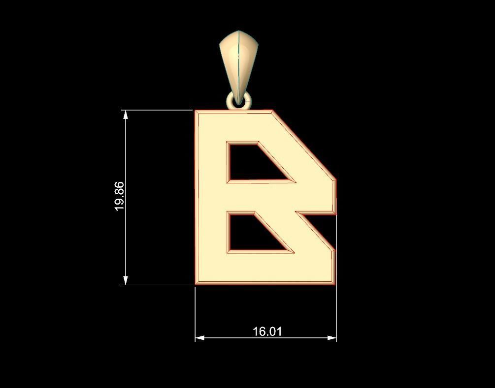 Initial Letters Pendant Agames B 3D print model_7