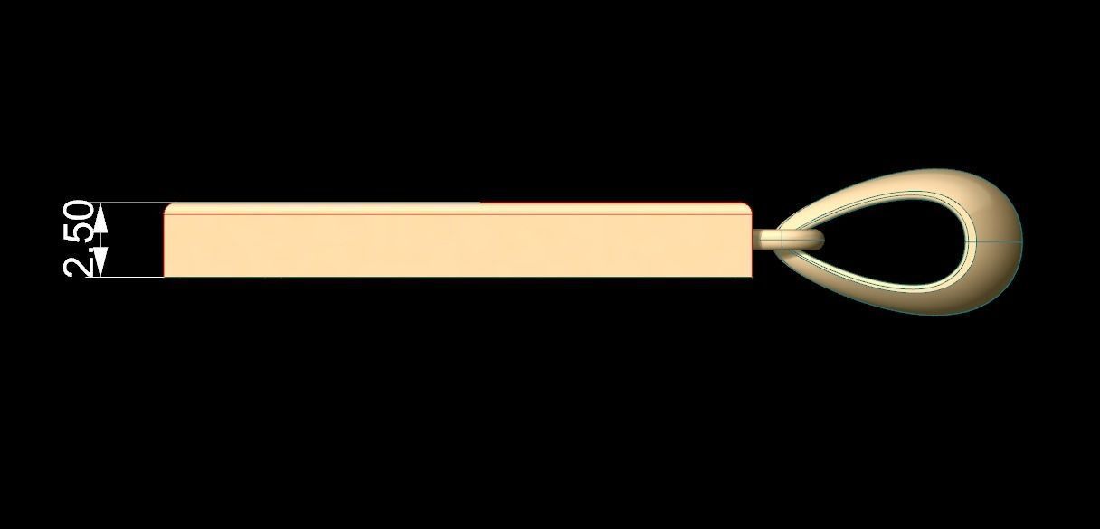 Initial Letters Pendant Agames D  3D print model_6