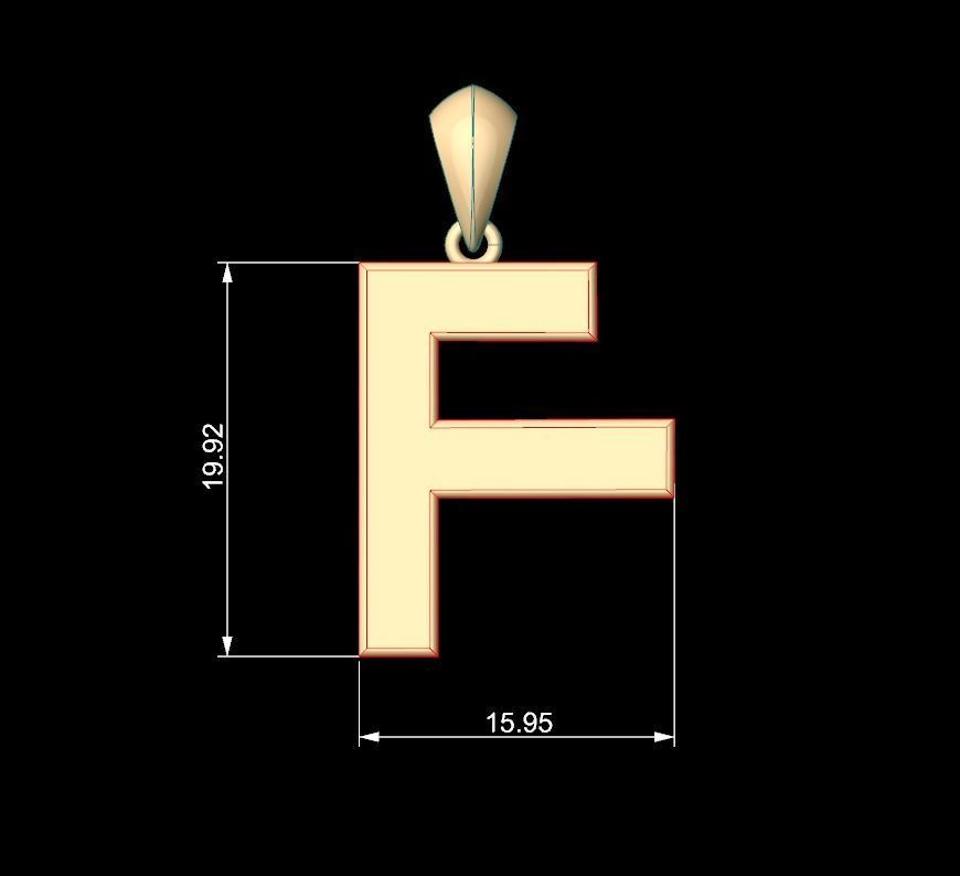Initial Letters Pendant Agames F 3D print model_5