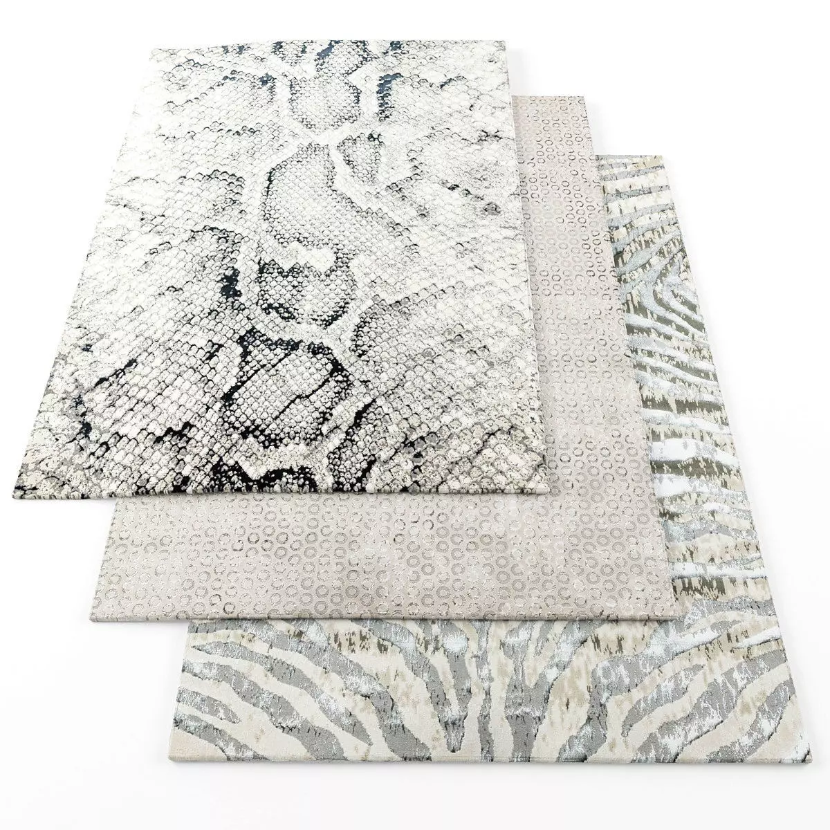 Rugs-1250 three rugs Low-poly 3D model_0