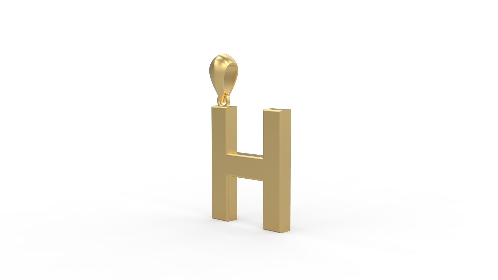 Initial Letters Pendant Agames H 3D print model_1