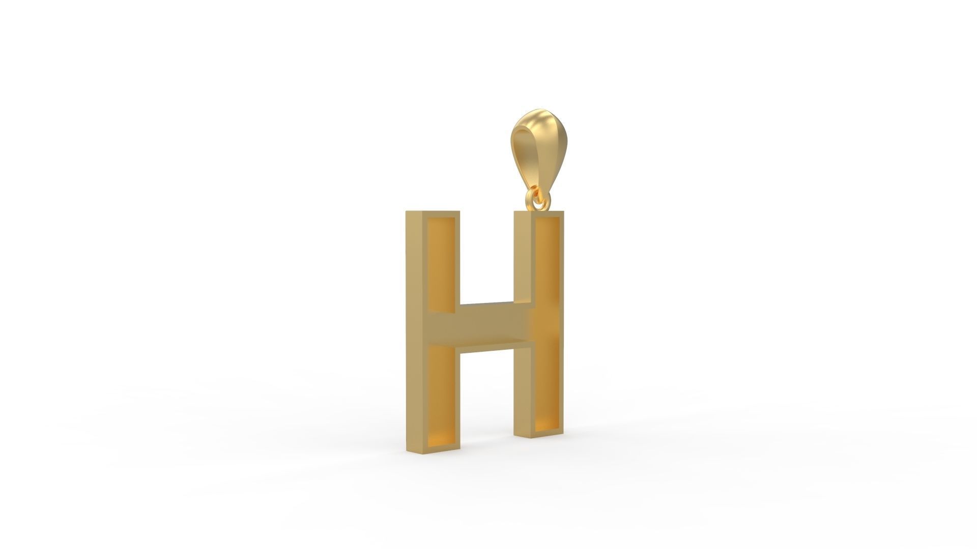 Initial Letters Pendant Agames H 3D print model_3