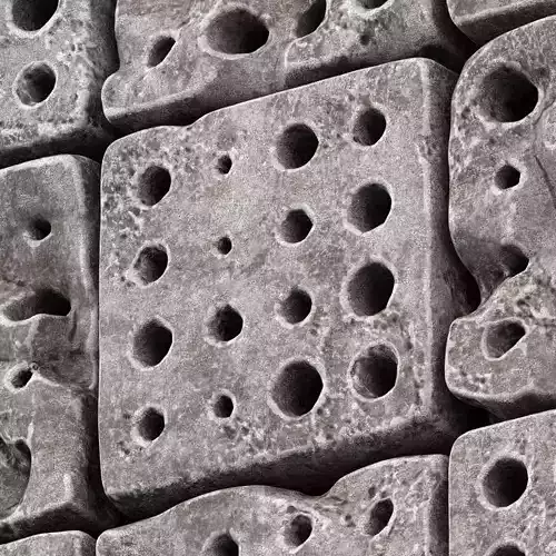 Stone panel cube hole  decor n1