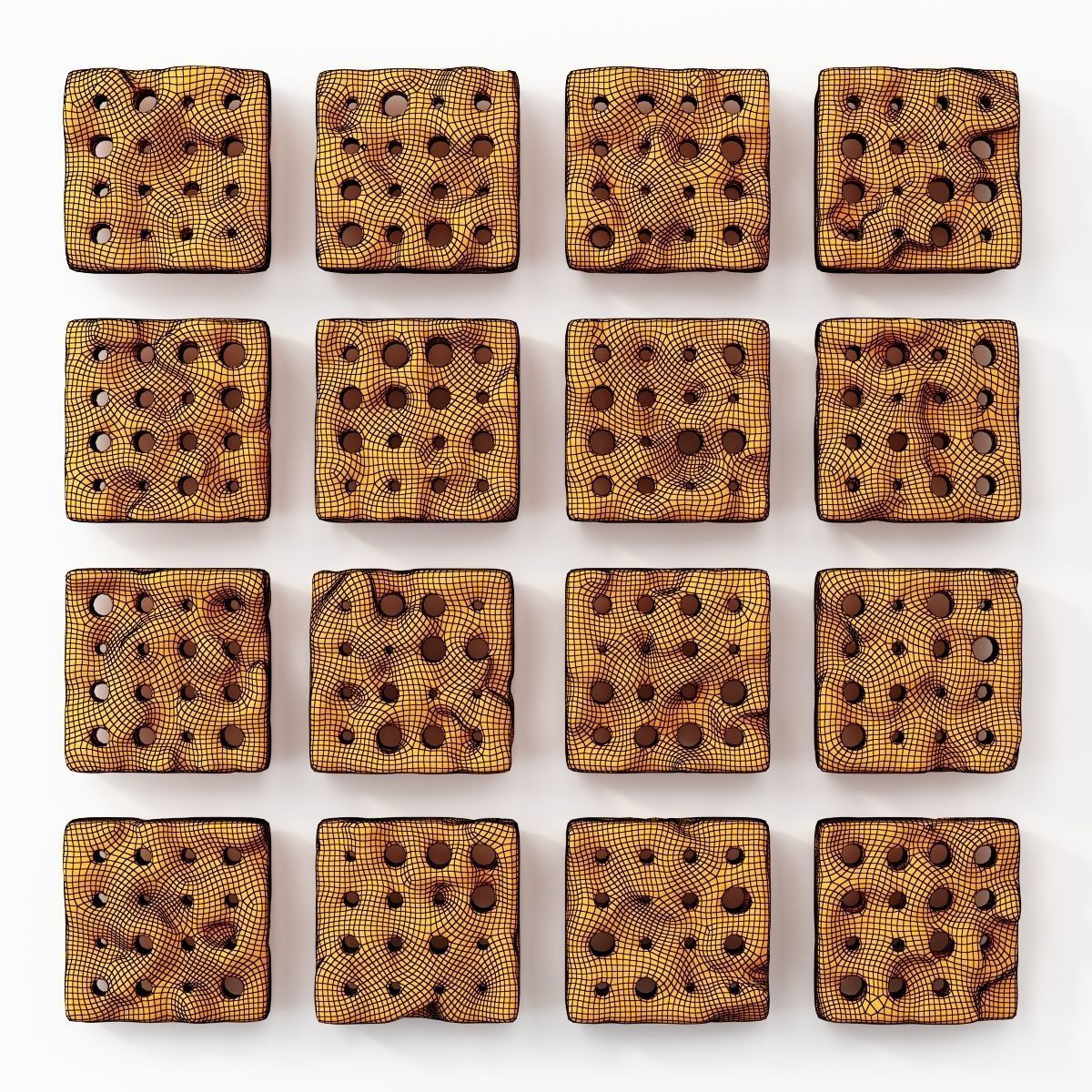 Stone panel cube hole decor n1 3D model_16