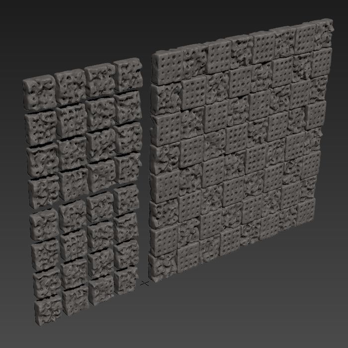 Stone panel cube hole decor n1 3D model_14