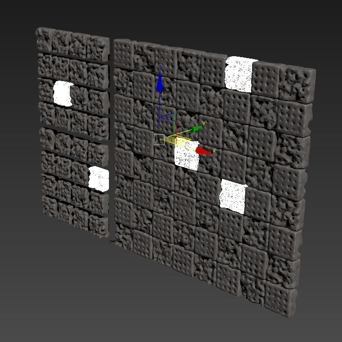 Stone panel cube hole decor n1 3D model_15