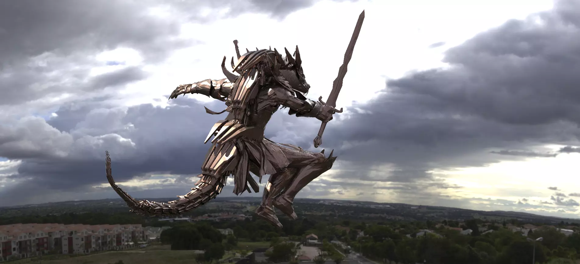 Werewolf Robot mech 3D model_0