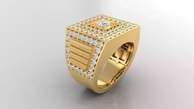 Ring M5  Mens luxury ring with gem