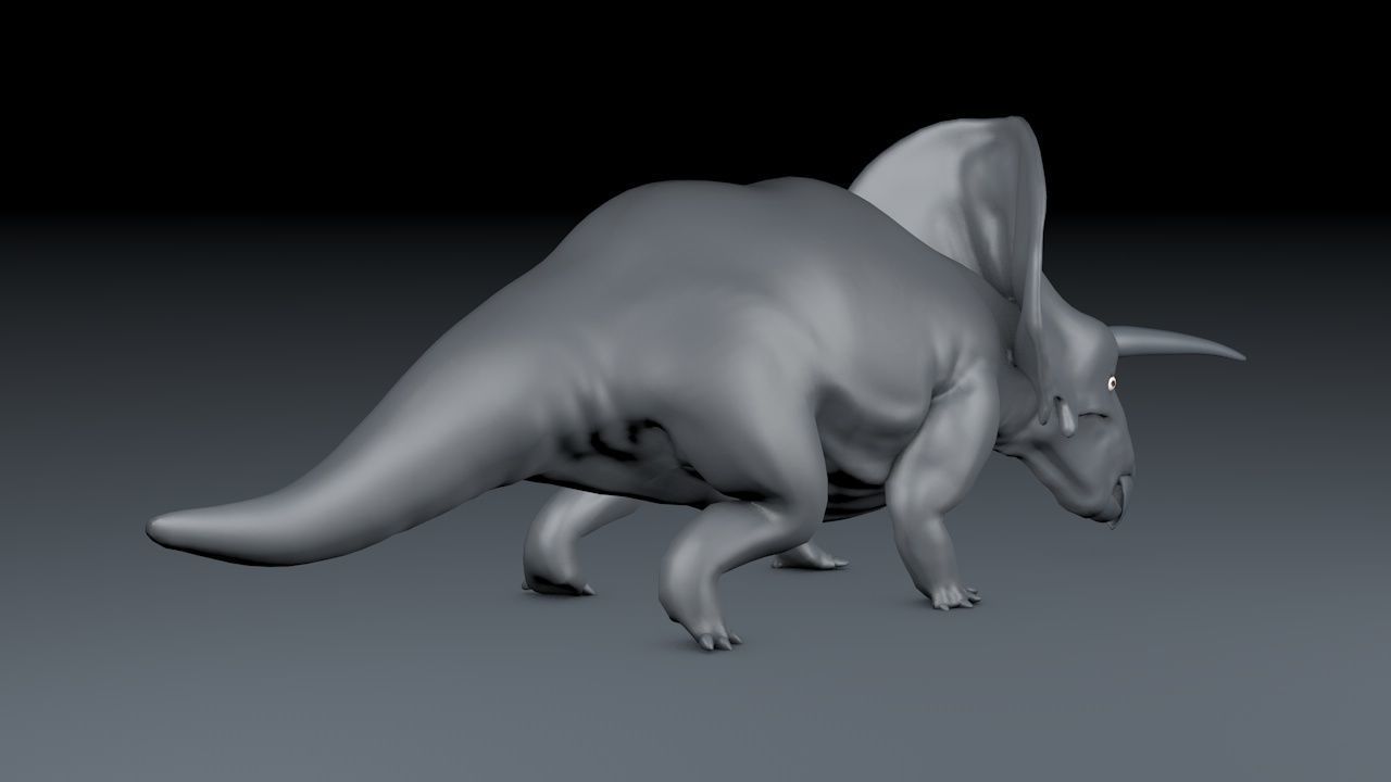 Triceratops dinosaur 3D model_5