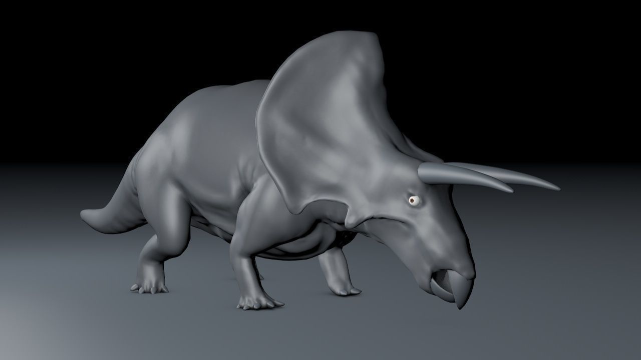 Triceratops dinosaur 3D model_6