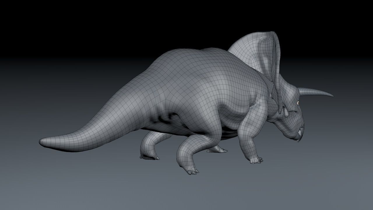 Triceratops dinosaur 3D model_4