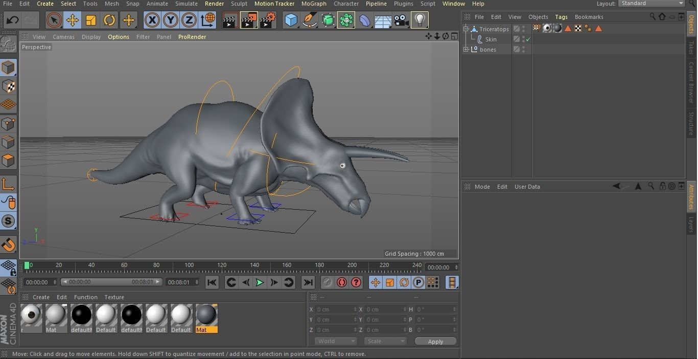 Triceratops dinosaur 3D model_1