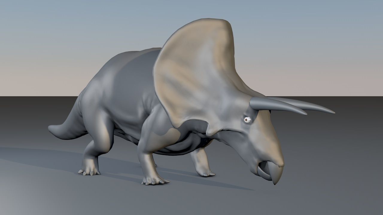 Triceratops dinosaur 3D model_8