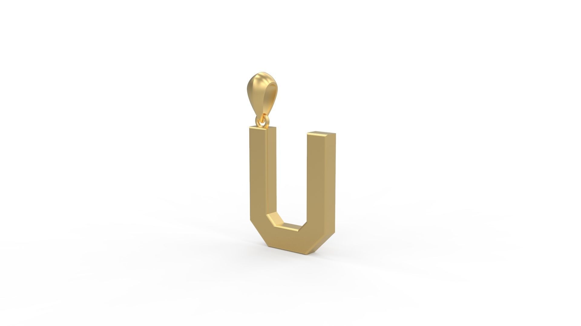 Initial Letters Pendant Agames U 3D print model_1