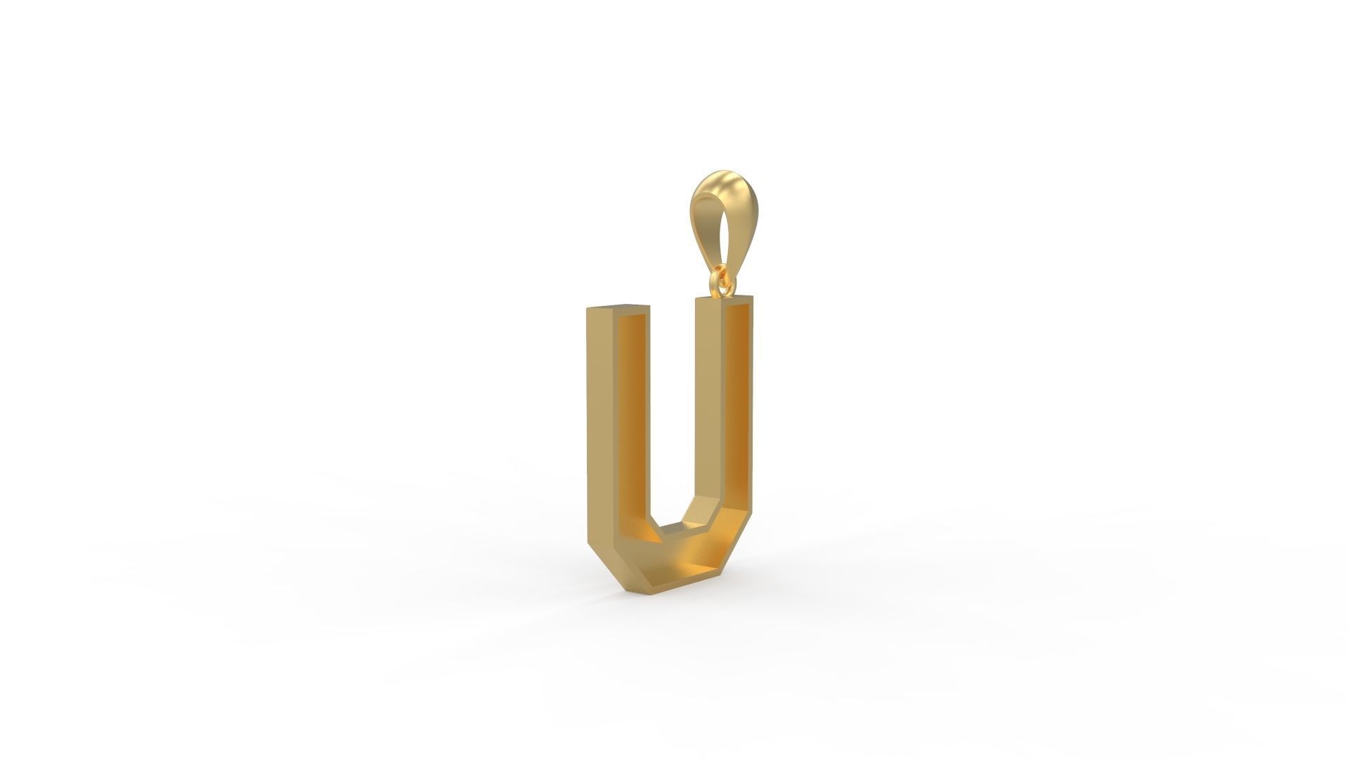 Initial Letters Pendant Agames U 3D print model_3
