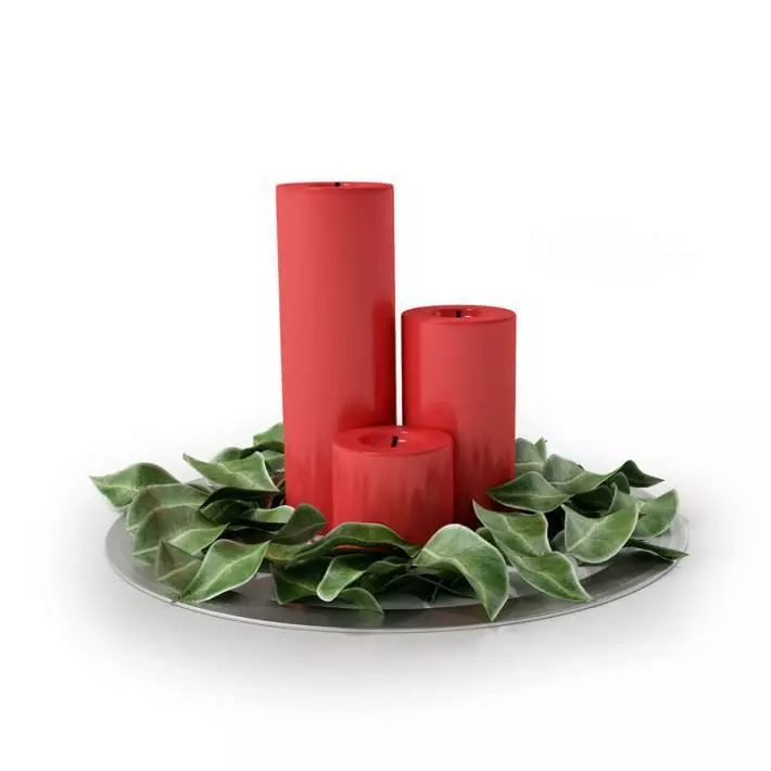 Christmas Decoration Candlestick 3D model_0
