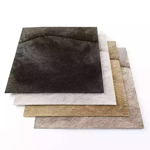 Rugs-1255 four squares and textures Low-poly 3D model