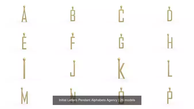 Initial Letters Pendant Alphabets Agency 3D Model Collection