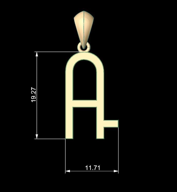 Initial Letters Pendant Aklirics A 3D print model_5