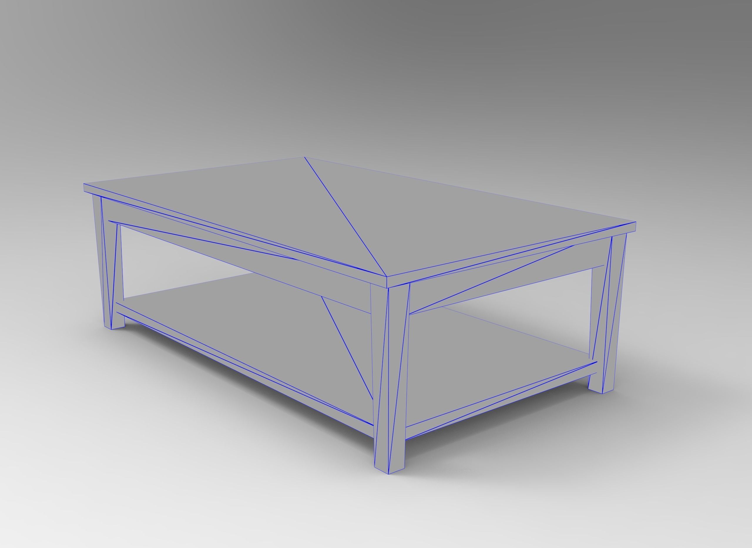 Wooden Table 01 Low-poly 3D model_10