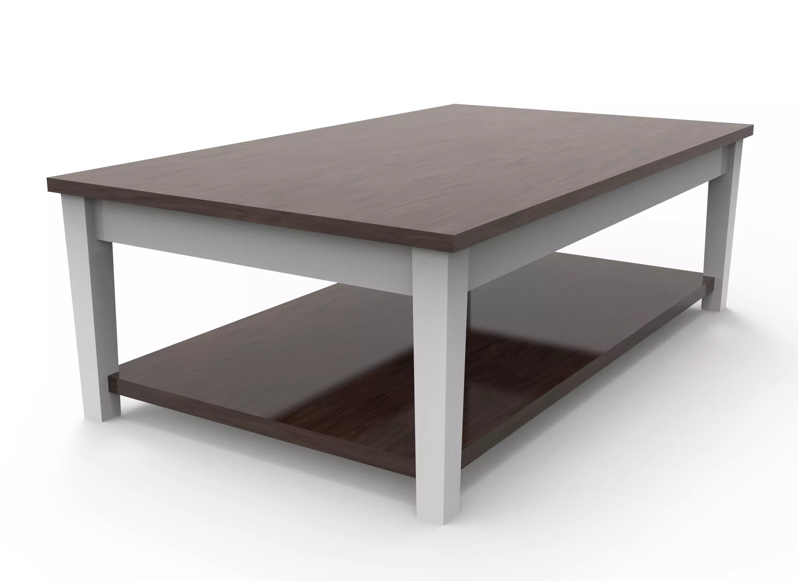 Wooden Table 01 Low-poly 3D model_0