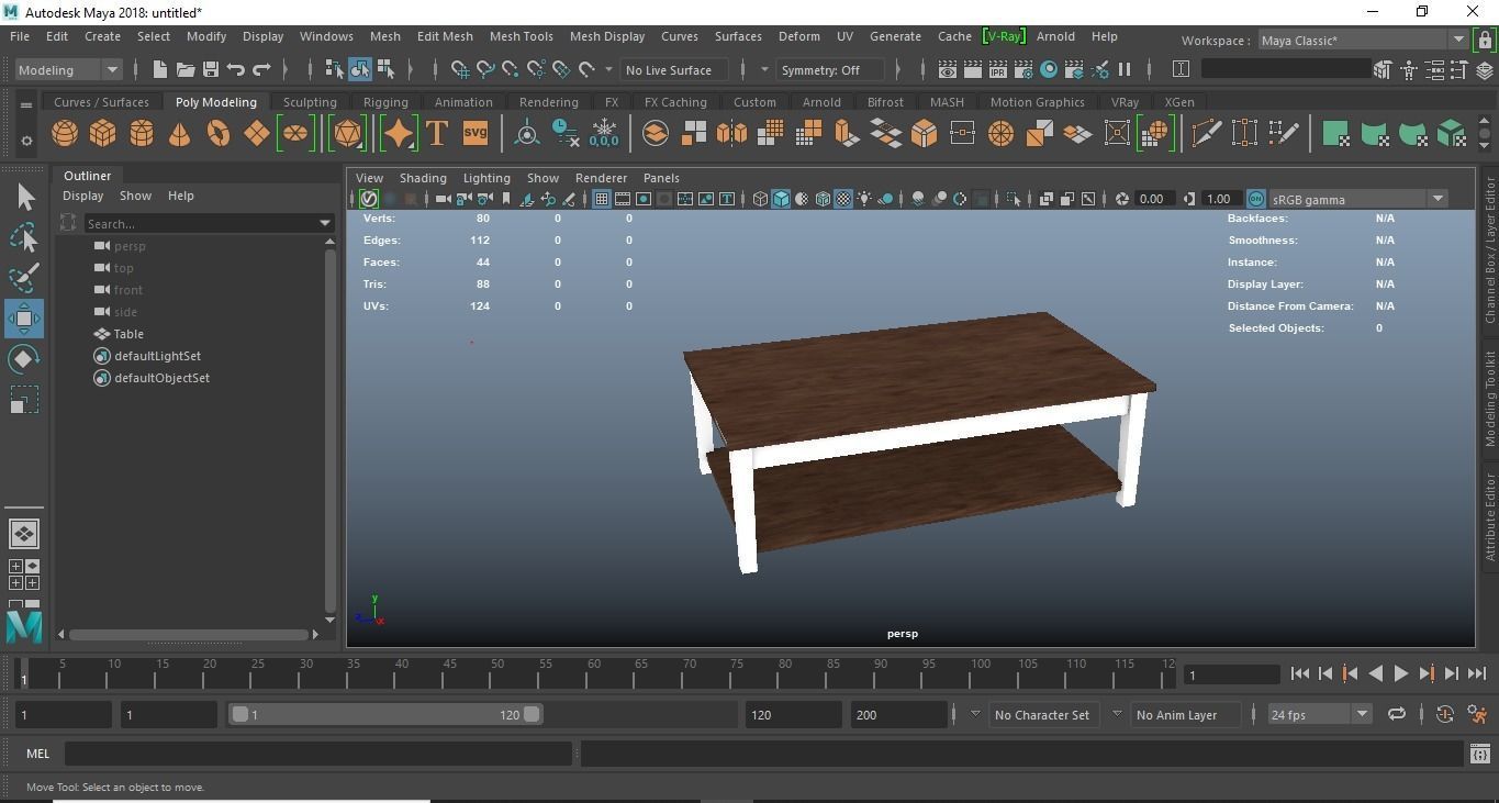 Wooden Table 01 Low-poly 3D model_12