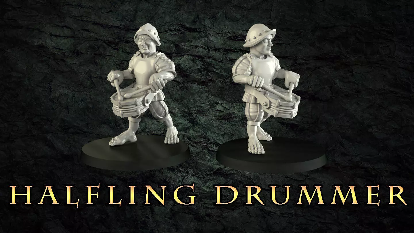 Halfling drummer 3D print model_0