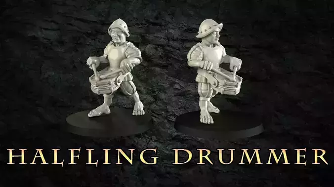 Halfling drummer 3D print model