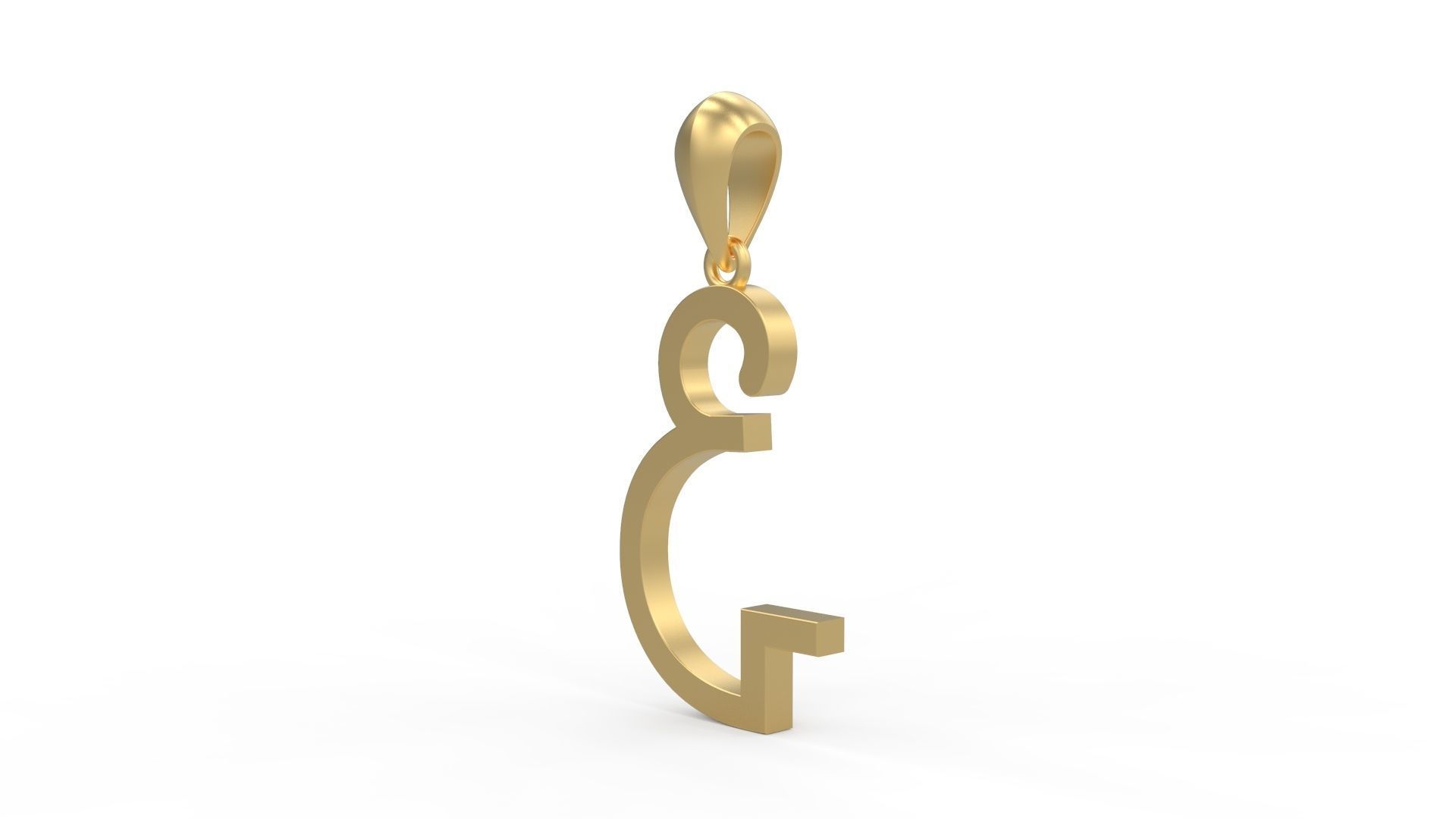Initial Letters Pendant Aklirics E 3D print model_1