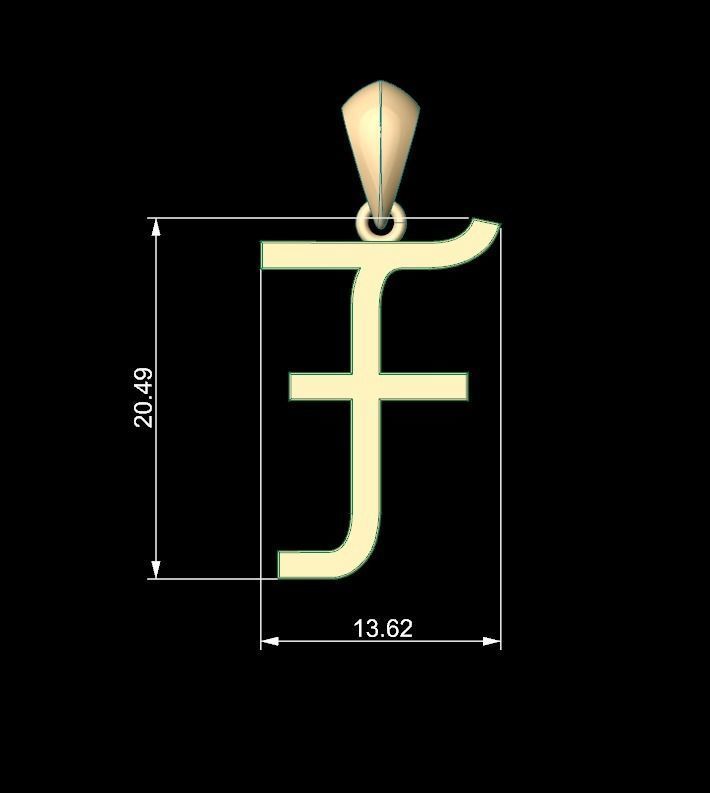 Initial Letters Pendant Aklirics F 3D print model_5