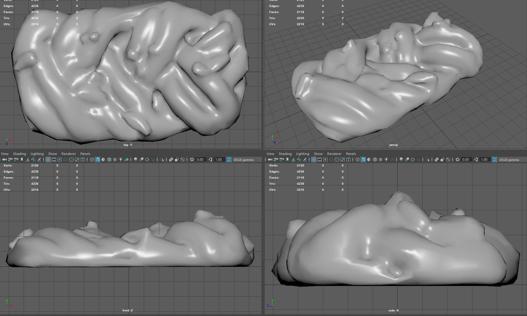 Raisin braid Low-poly 3D model_8