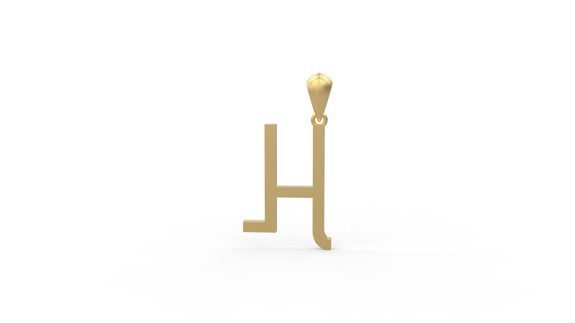 Initial Letters Pendant Aklirics H 3D print model_4