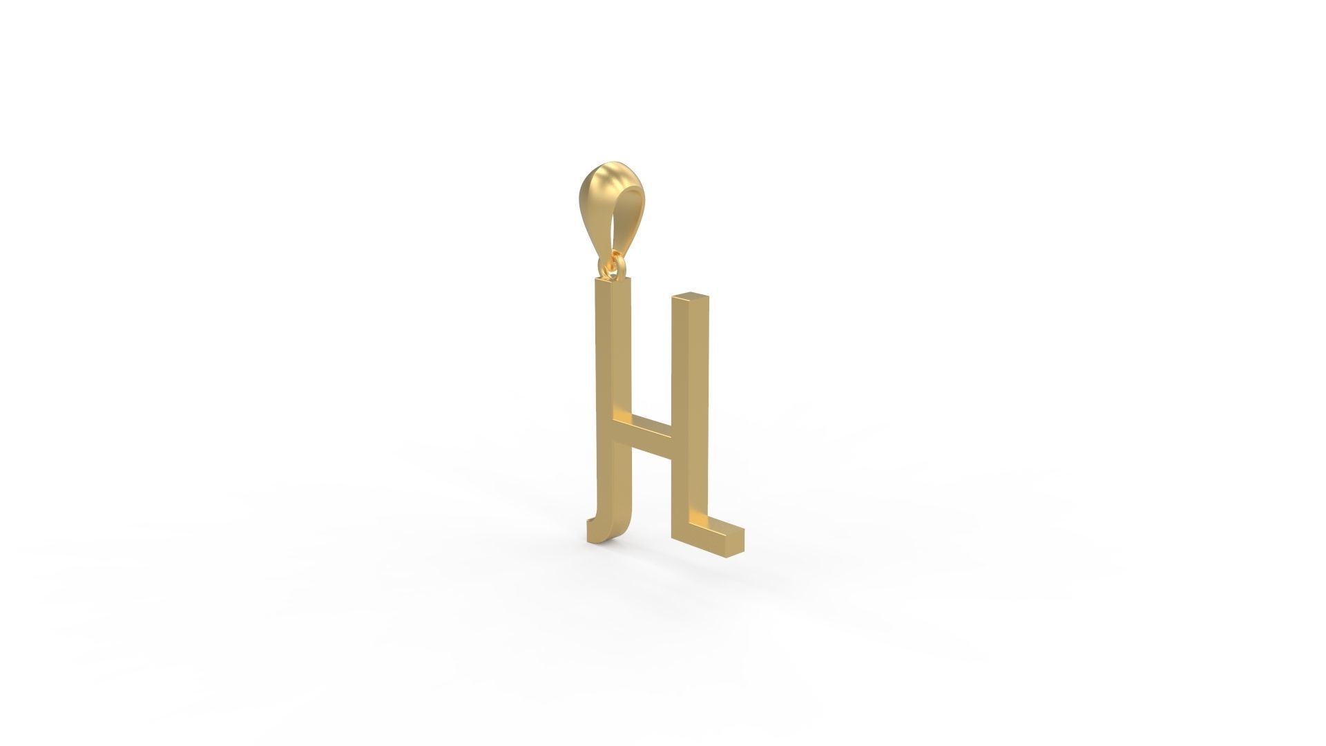 Initial Letters Pendant Aklirics H 3D print model_1