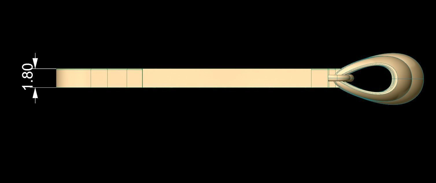 Initial Letters Pendant Aklirics H 3D print model_6