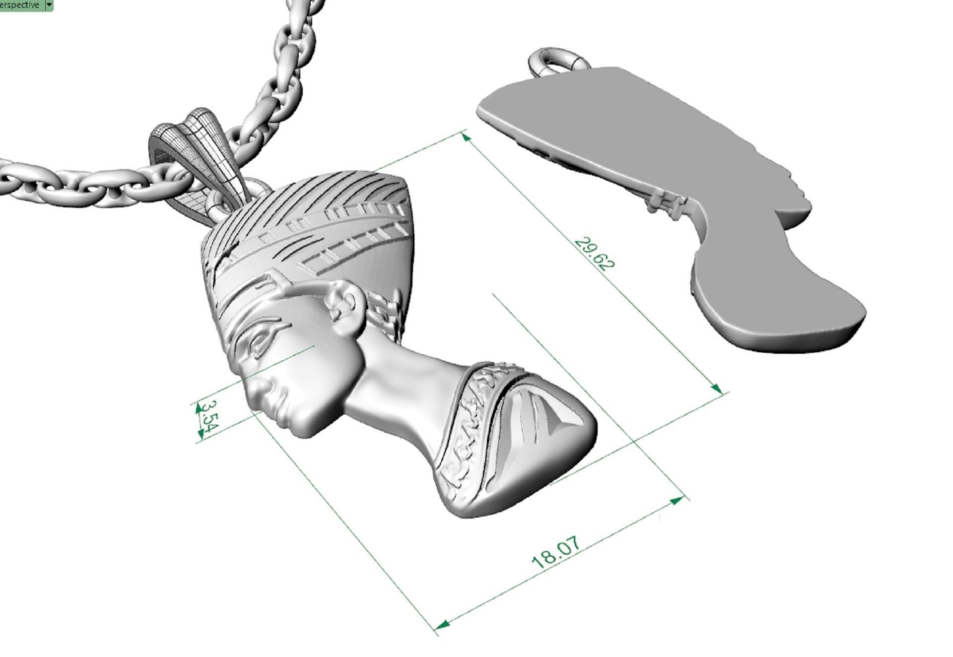  pendant Nefertiti   3D print model_7
